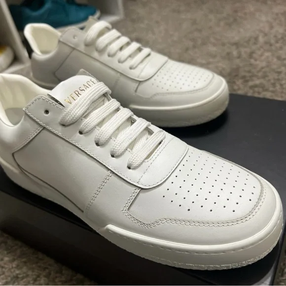 Versace White Leather Sneakers Size 39